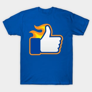 👍🏻 Embers of Approval: A Fiery Facebook Like 👍🏻 T-Shirt